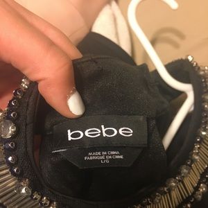 Bebe black cocktail dress with beading